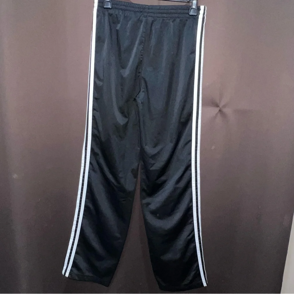 Boys Adidas Black Sweatpants with Signature Stripes, Size XL (18)